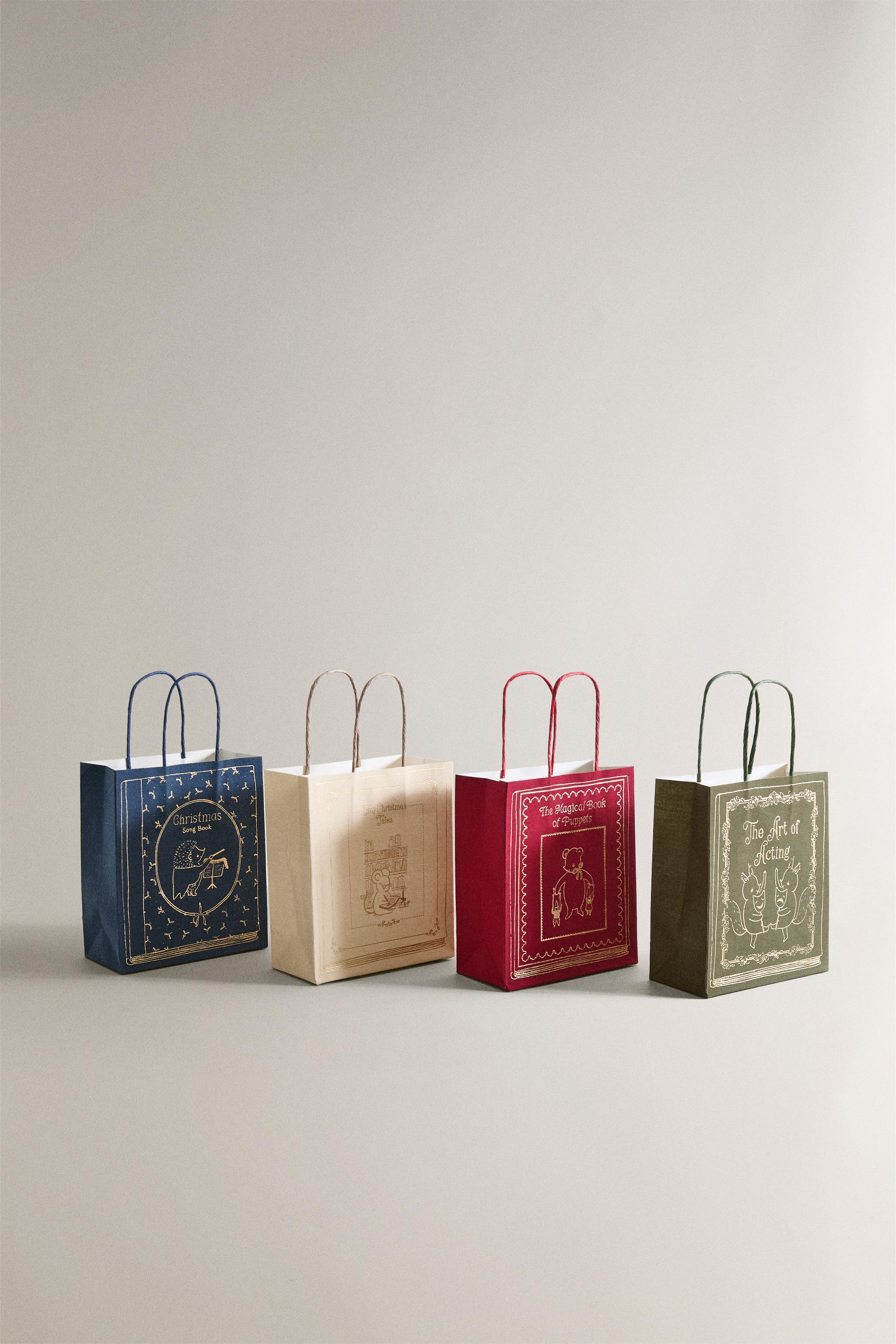 SET OF SMALL CHRISTMAS BOOK BAGS (SET OF 4)